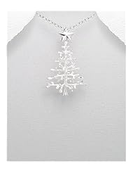 Christmas tree Pendant Necklace In 92.5 Sterling Silver