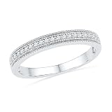 10KT White Gold Round Diamond Fashion Band Ring (0.10 cttw)