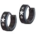 Stainless Steel Black Stars Earrings