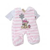 Baby Girl Fleece Winter Sleeveless All in One with T-shirt (Pink)