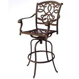 Darlee Santa Monica Cast Aluminum Swivel Bar Stool With Cushion