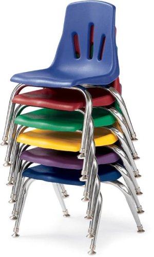 Kitchen: Jonti Craft 8144JC6119 Berries Plastic Chairs with Chrome Plated Legs 12 Inches High Set of 6 Green