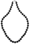 Sterling Silver 12mm Black Onyx Bead Necklace, 24"