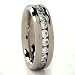 6MM Ladies Eternity Titanium Ring Wedding Band with CZ sizes 5 to 8