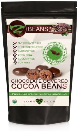 Z Beans Dark Chocolate Covered Crio Cocoa Cacao Beans Superfood Antioxidant Rich 4 Ounce Oz Crio Beans (4oz) (4 oz)