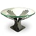 Rising Hands - 19-inch diameter Glass and Steel Pedestal Bowl