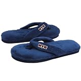 NHL New York Rangers Ladies Navy Blue Plush Thong Flip Flop Slippers (7/8)