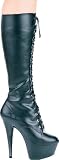 609-Jungle Lace Up Knee High Platform Boot With Zipper High Heel Shoes