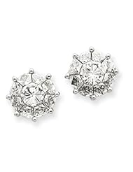 14k White Gold Diamond Post Earrings