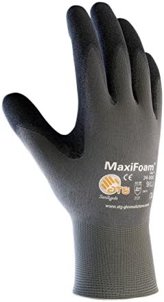 ATG 34-900/S Maxifoam Lite, Gray 15G Nylon Shell, Black Nitrile Foam Coating Gray S