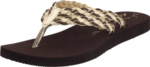 DKNY Women's Lilliana Thong Sandal,Gold,6 M US