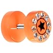 0 Gauge Orange Acrylic Jeweled Star Cheater Plug