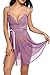 HOTOUCH Womens Mesh and Lace Halter Lingerie Sexy Nightwear Set