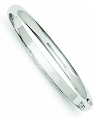 14K White Gold 5.6mm Polished Casted Hinged Bangle Bracelet