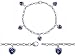 Original Star K(tm) High End Tennis Charm Bracelet With 5pcs 7mm Heart Shape Lab Created Sapphire in .925 Sterling Silver