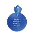 Hugo Frosch Wärmflasche rund 1,2 Ltr. blau transparent Aufdruck Beamten-Wärmflasche