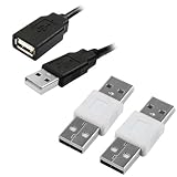 GTMax 6FT USB 2.0 Extension Cable (M/F) + USB 2.0 A Male To USB A Male Adapter