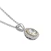 Sterling Silver 2-Tone CZ Solitaire w/ Side Stones Pendant Necklace image 3