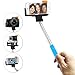 Evies Stainless Steel Selfie Stick with Built in Rechargeable Bluetooth Shutter Button for GoPro  Camera, iPhone 4, 4s, 5, 5s, 6, 6 Plus, iPods, Samsung Galaxy S3, S4, S5, S6, Note 2, 3, 4 - Blue