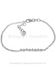 14k White Gold Prong Set Aquamarine Bracelet