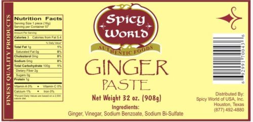 Spicy World Pure Ginger Paste 26oz by Spicy World