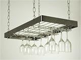 Review Rogar 8101 / Rogar Hanging Wine Glass Rack - Hammered Steel/ Chrome