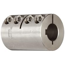 Ruland One-Piece Clamping Rigid Coupling with Keyway, Stainless Steel , Metric