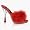 5 Inch Sexy Lingerie Shoe Women's Slide With Cone Heel Marabou Slipper Red / Clear Size: 5