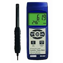 Reed SD-3007 Thermo-Hygrometer and Data Logger, 32 to 122 Degrees F Temperature Range, 5 to 95%RH Humidity Range