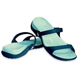 crocs Women's Cleo Slide,Navy/Seafoam,6 M