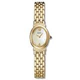 Seiko Gold Mother Of Pearl Dial Oval Face Cabochon Crown Ladies Watch With Fourteen Diamonds -... by Seiko