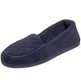 Dearfoams Womens DF125 Quilted Tab Microfiber 