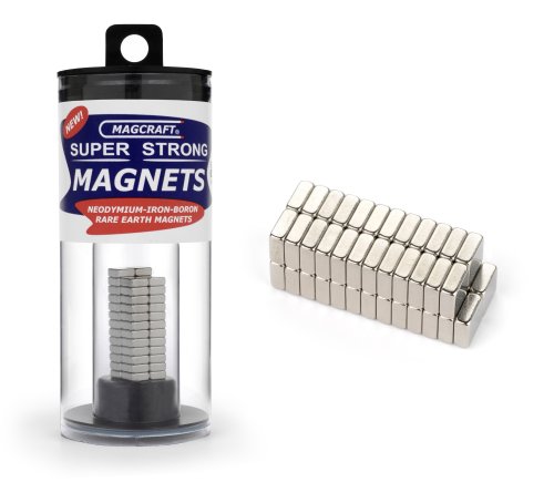 Magcraft NSN0610 1/4-Inch by 1/10-Inch Rare Earth Block Magnets, 50-Count