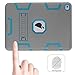 TOPSKY Compatible with iPad Air 2 Case, iPad A1566/A1567 Kids Proof Case, Heavy Duty Shockproof Rugged Armor Defender Kickstand Protective Cover Case for iPad Air 2 Grey Blue