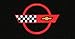Lloyd Mats Classic Loop Black Front Floor Mats Set for 1984-90 C4 Corvette with Red Circle & Flags Logo