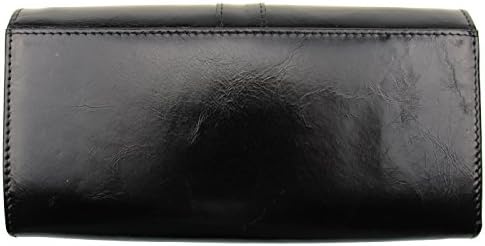 OULINBEIN Women And Girl Black Genuine Leather Wallet Purse Clutch