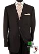 Nicoletti Made in Italy Cashmere / Wool Mens Suit 150's Hand Made Three Button Canvas Front Jacket Flat Front Pants Custom Working Buttonholes Business Suit Black Brownish