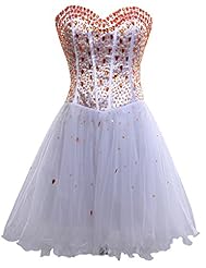 Girls Sweetheart Short Beaded Organza Homecoming Dress/Prom Dress/Party Dress 