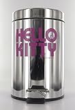 Hello Kitty Poubelle mécanique à pédale Inox Logo Rose 3l