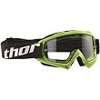 Thor MX Enemy Solid Adult Motocross Motorcycle Goggles w/ Free B&F Heart Sticker Bundle - Green