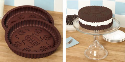 More image Silicone Sandwich Cookie Shaped Baking Pan (2 Piece Set)