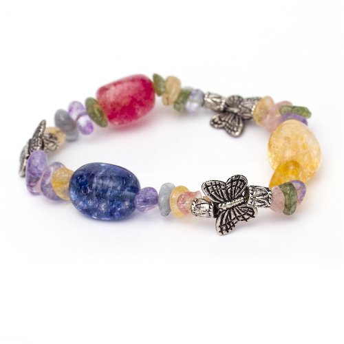 Rainbow Crystal Butterfly Bracelet