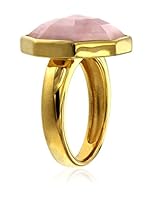 Bellavita Anillo Pink Opal Gemstone (plata de ley 925 milésimas bañada en oro / Rosa)