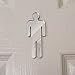 BestGrew® Modern Acrylic Adhesive Backed Mirror Men's and Women's or Unisex Bathroom Sign