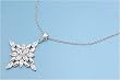 Sterling Silver Necklace - Corss with Clear CZ - 31mm Pendant Height