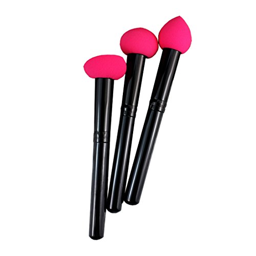 AUSKY Set of 3 Pro Multi Shape Latex Free Beauty Flawless Foundation Makeup Sponges Cosmetic Brushes Kit