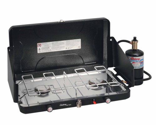 Century 4680 Matchless Two-Burner Stove with Carry Bag, Black/Silver