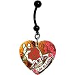 Heart Rose Live To Love Belly Ring