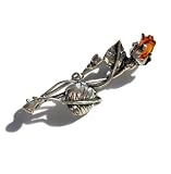 Baltic Honey Amber Sterling Silver Museum Collection Flower Pin 19th Century