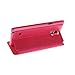 CASEPRADISE View Side Flip Leather Etui Stand Case Cover For Samsung Galaxy Note 4 Hotpink